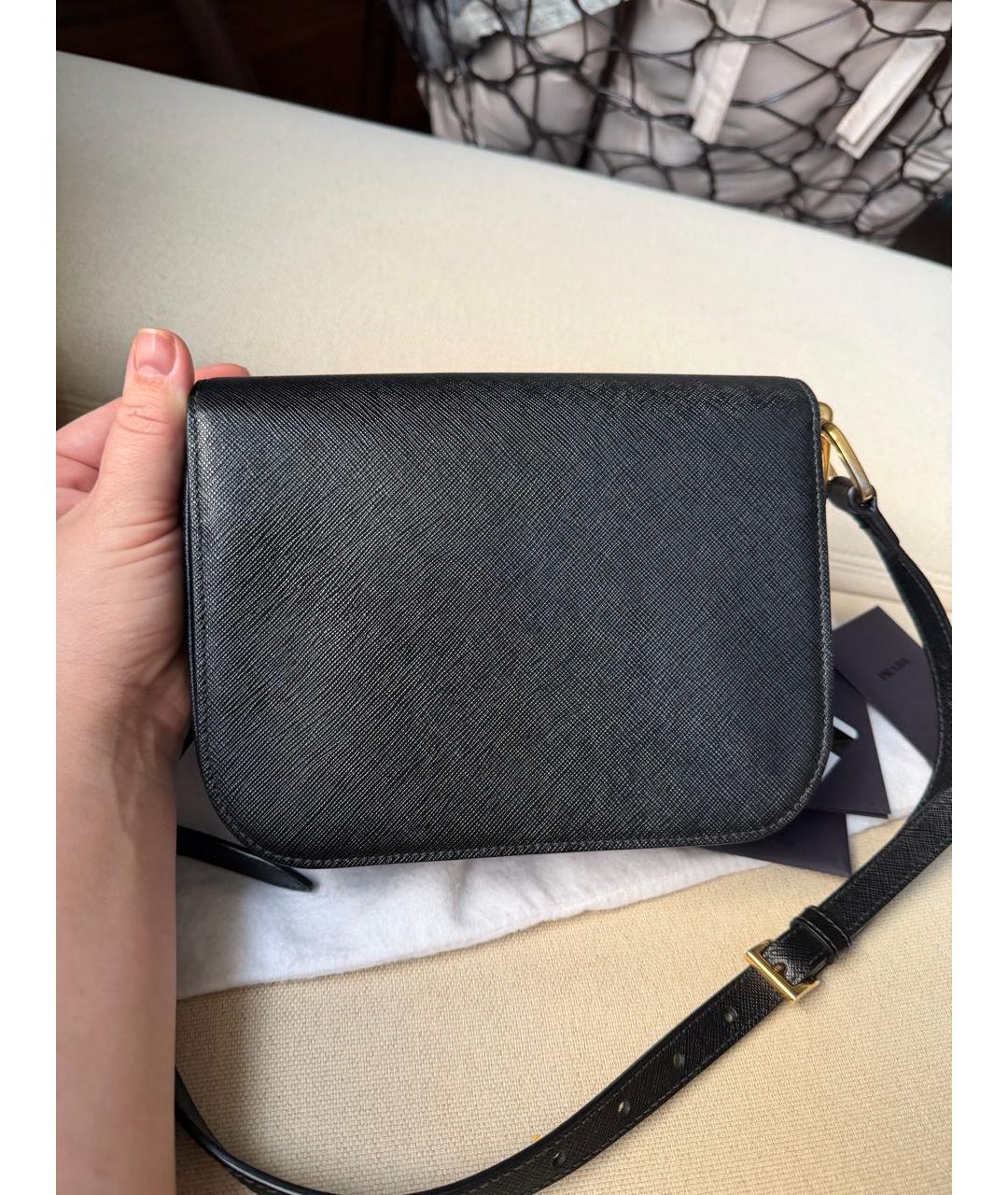 PRADA Черная кожаная сумка через плечо, фото 4