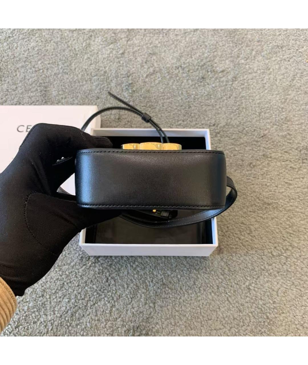 CELINE Черная кожаная сумка через плечо, фото 4