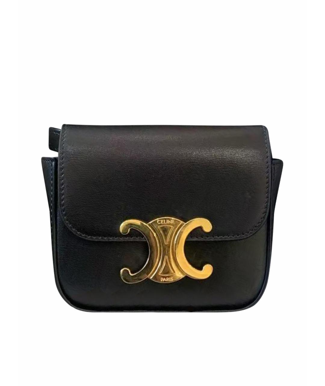 CELINE Черная кожаная сумка через плечо, фото 1