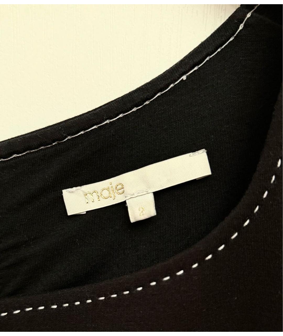 MAJE Черное вискозное коктейльное платье, фото 3