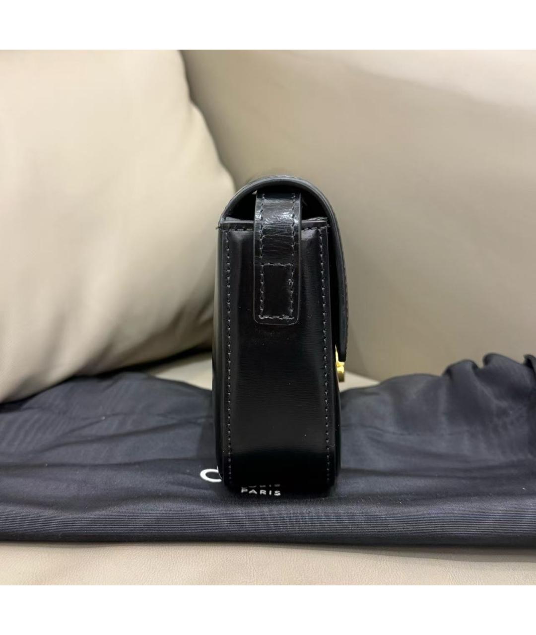 CELINE Черная кожаная сумка через плечо, фото 6