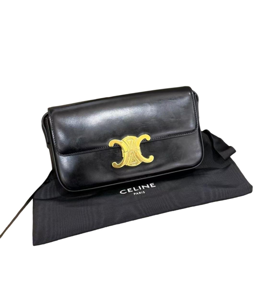 CELINE Черная кожаная сумка через плечо, фото 7