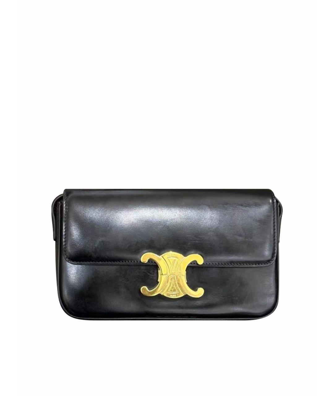 CELINE Черная кожаная сумка через плечо, фото 1