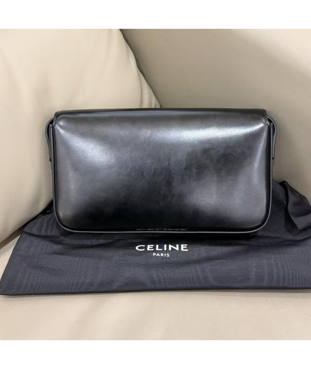 CELINE Черная кожаная сумка через плечо, фото 3