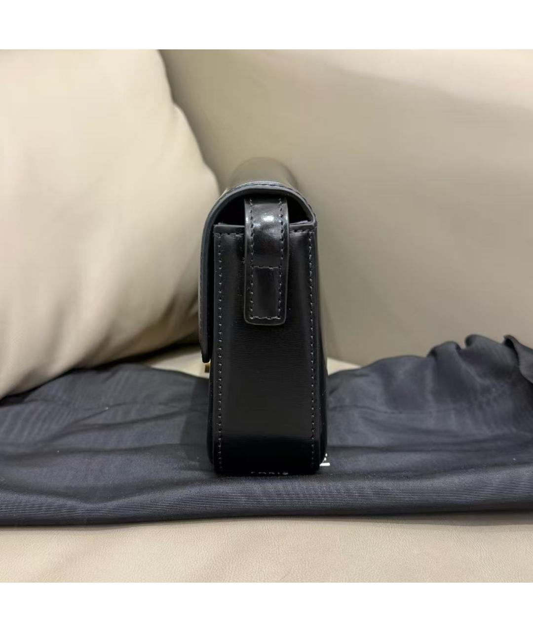 CELINE Черная кожаная сумка через плечо, фото 5