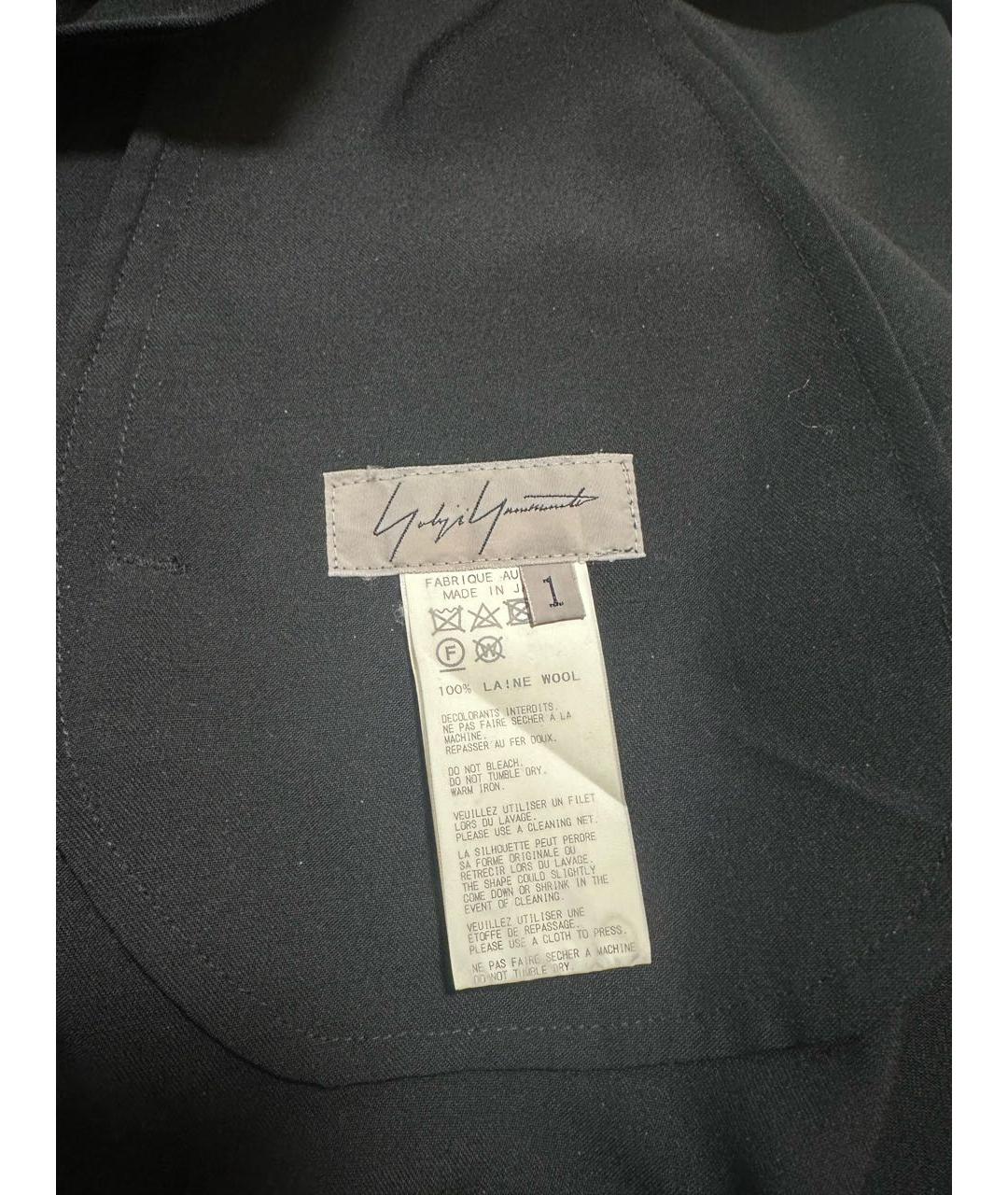 YOHJI YAMAMOTO Черное шерстяное повседневное платье, фото 4