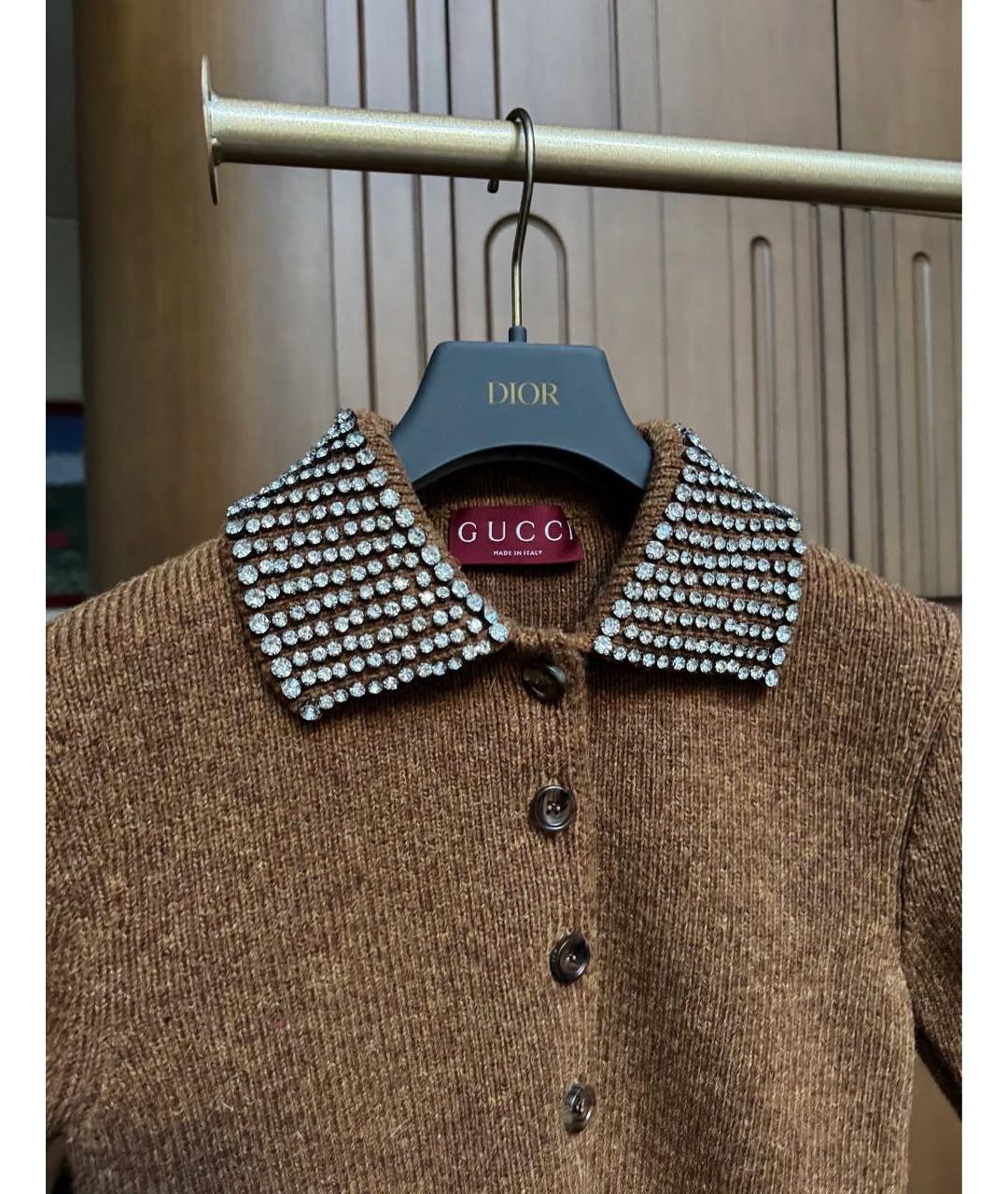 GUCCI Коричневый шерстяной джемпер / свитер, фото 5