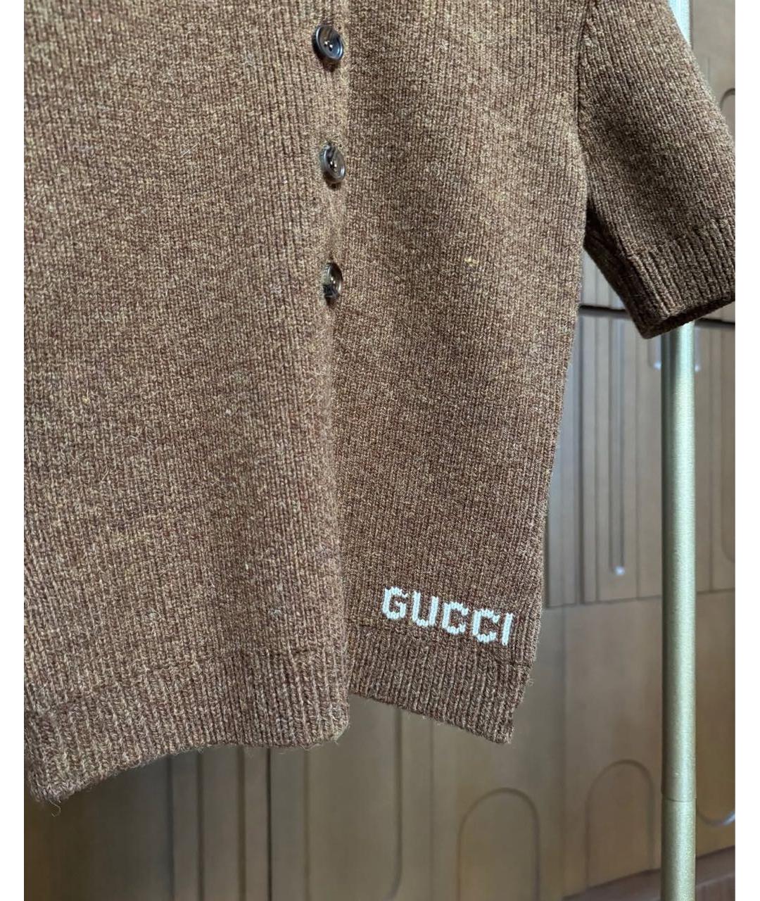GUCCI Коричневый шерстяной джемпер / свитер, фото 3