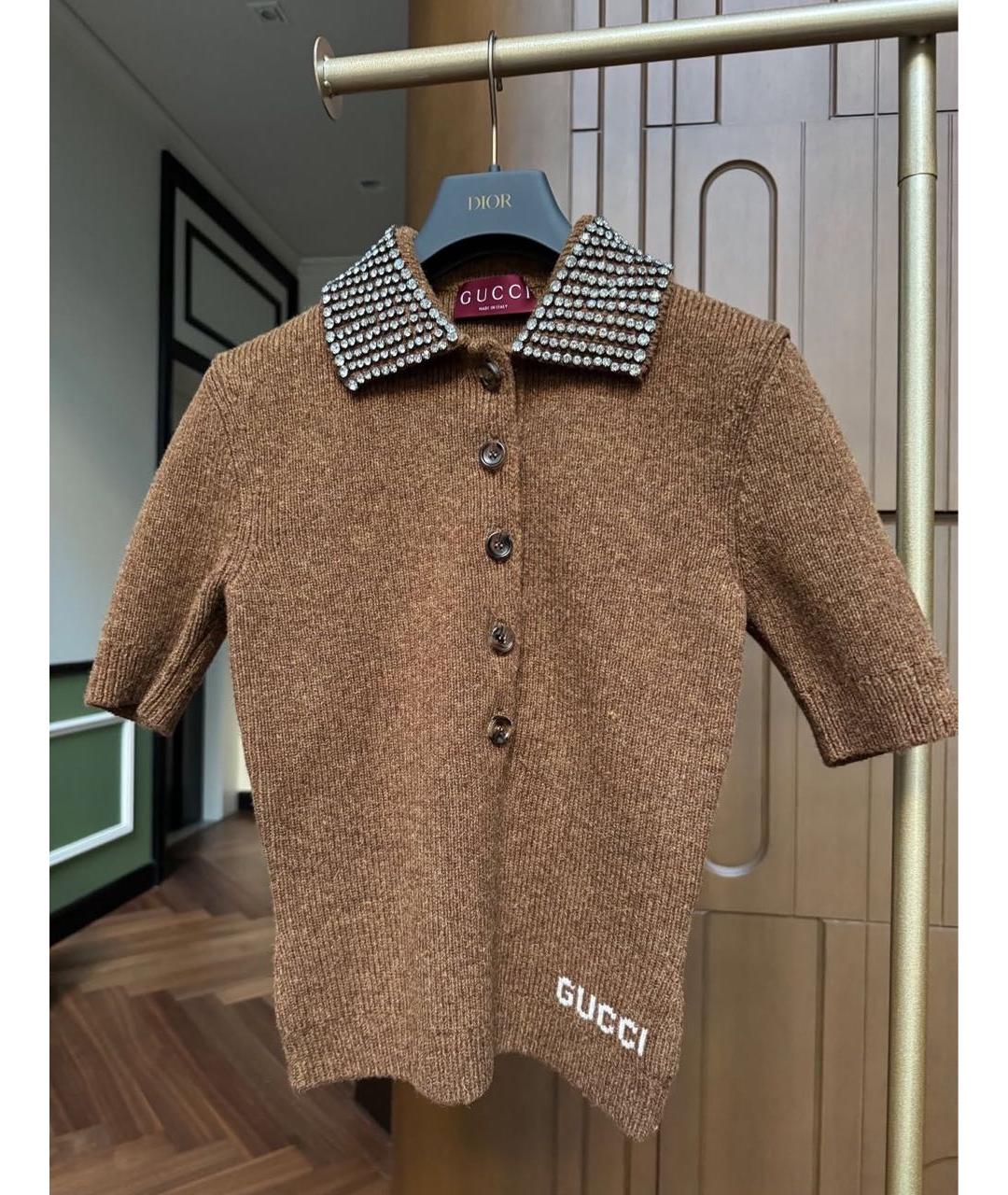 GUCCI Коричневый шерстяной джемпер / свитер, фото 2