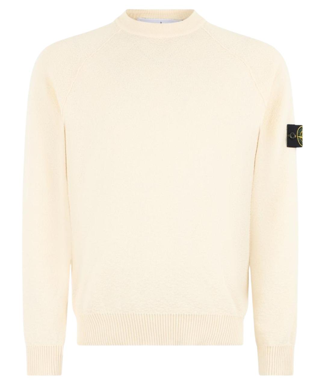 STONE ISLAND Бежевый хлопковый джемпер / свитер, фото 1