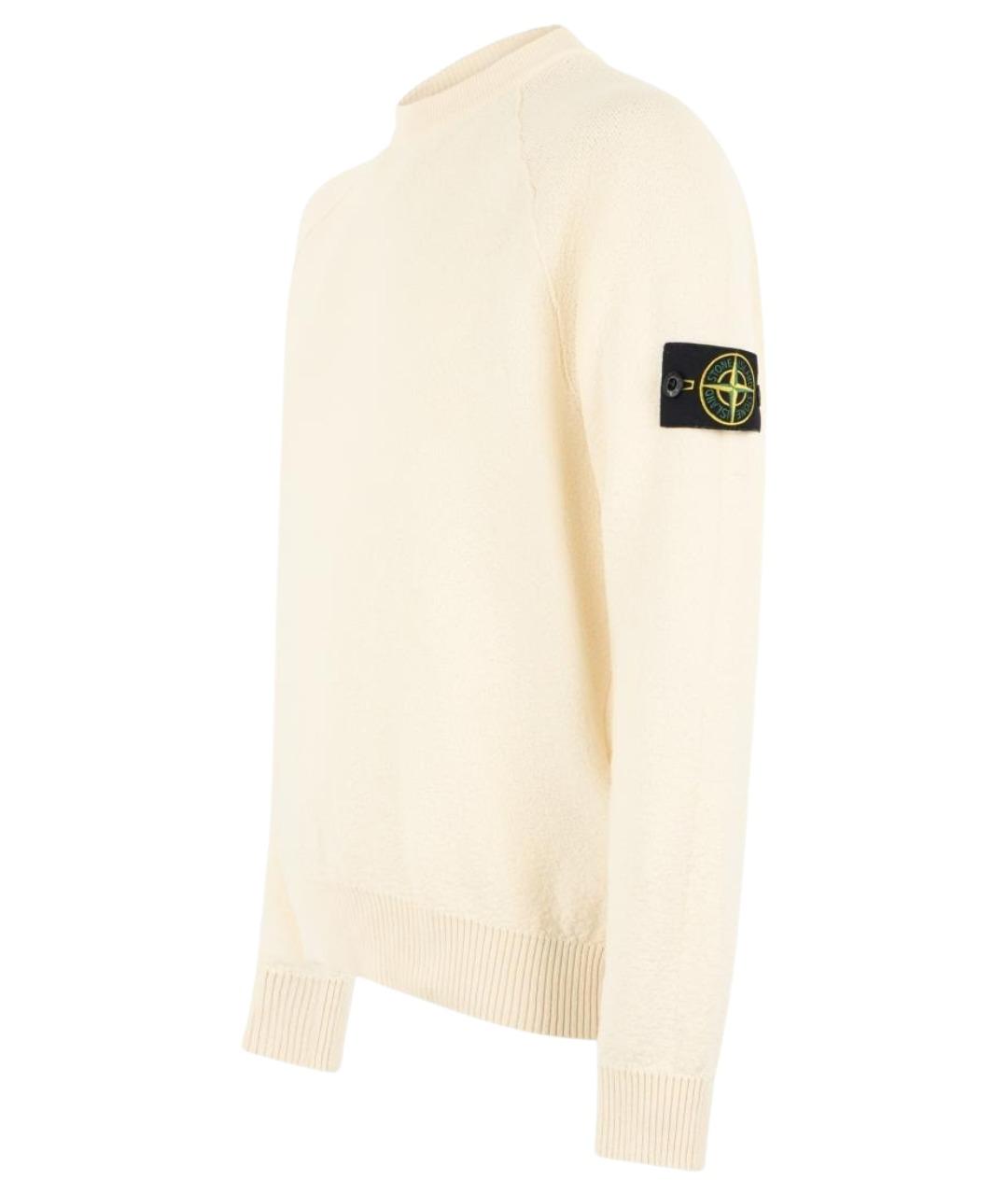 STONE ISLAND Бежевый хлопковый джемпер / свитер, фото 3