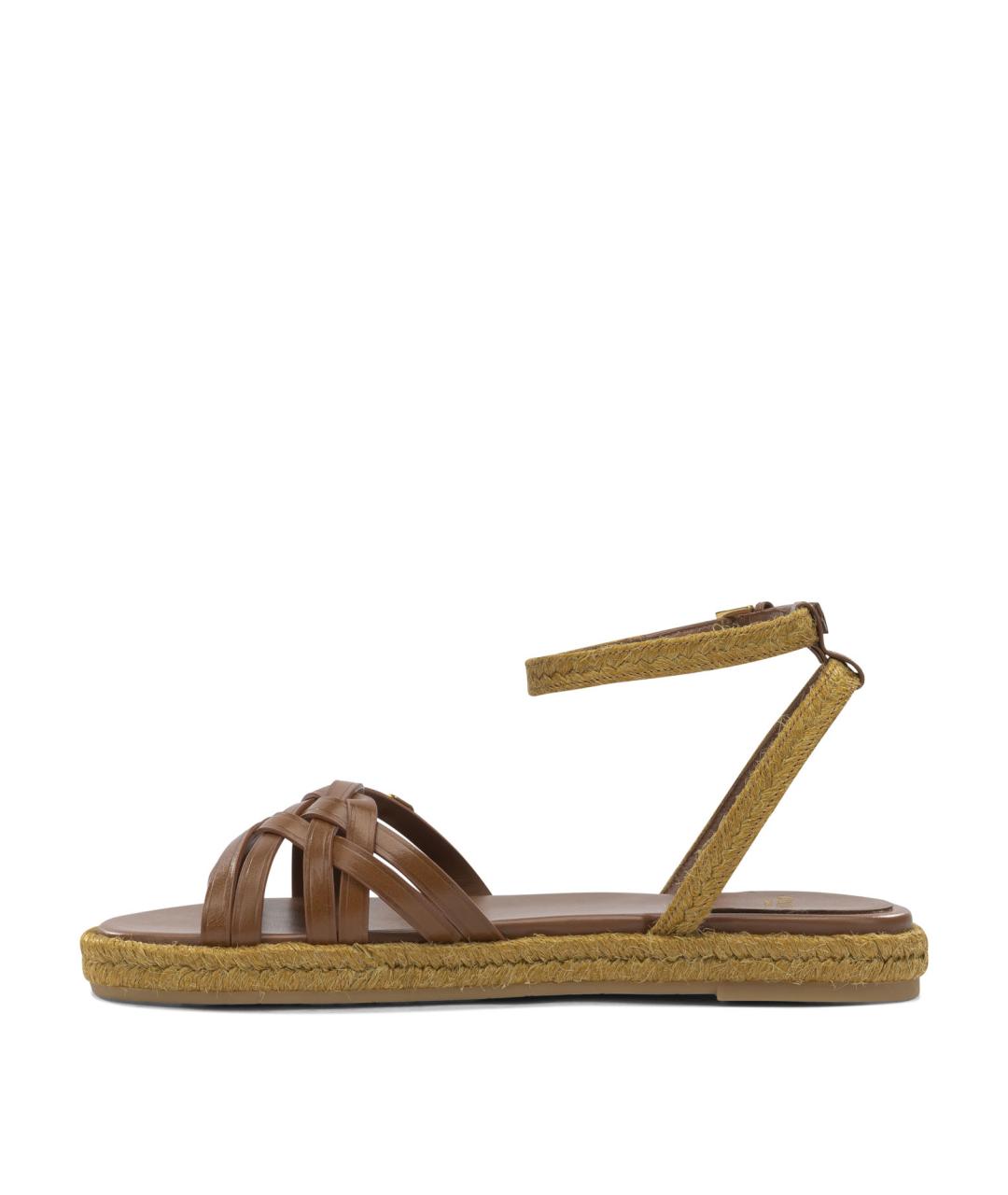 VALENTINO Коричневые кожаные босоножки, фото 3