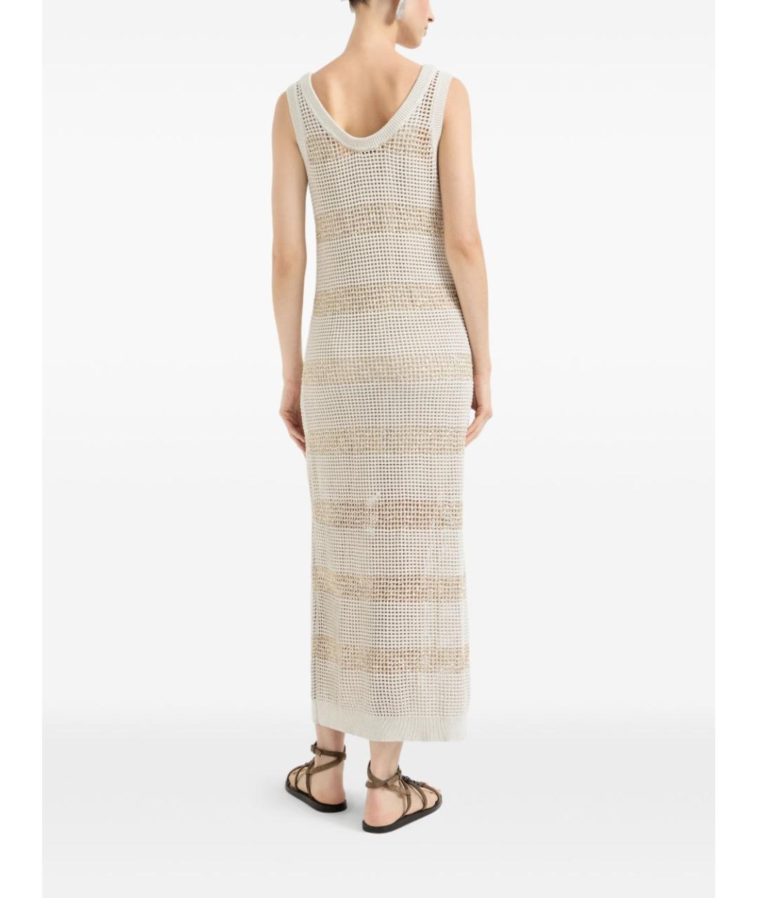 BRUNELLO CUCINELLI Бежевое хлопковое повседневное платье, фото 5