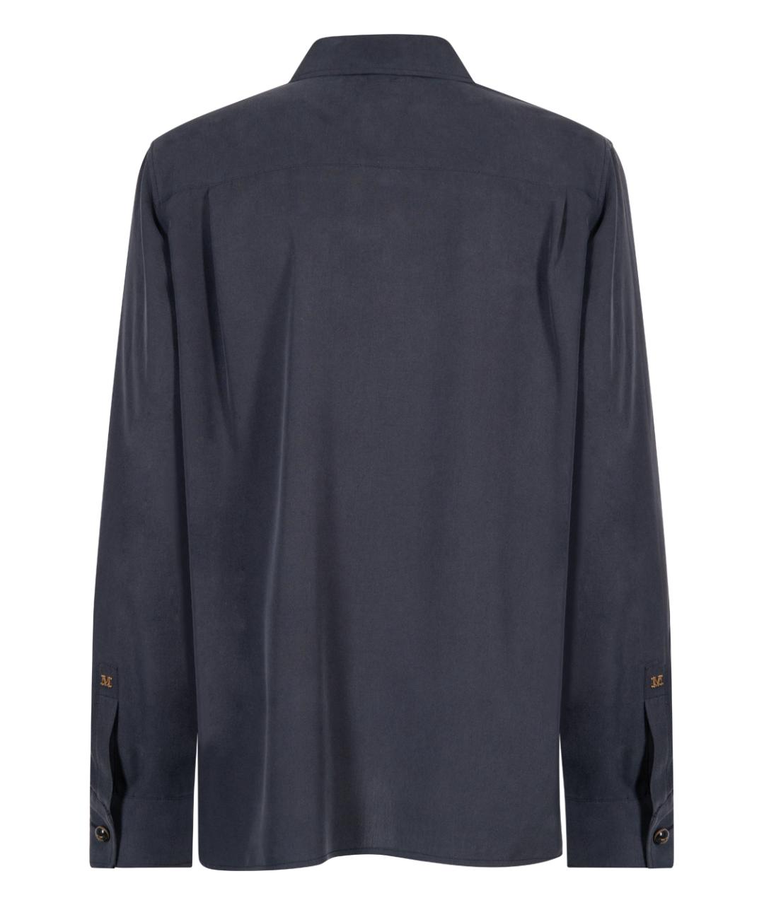 MAX MARA Синяя шелковая рубашка, фото 2