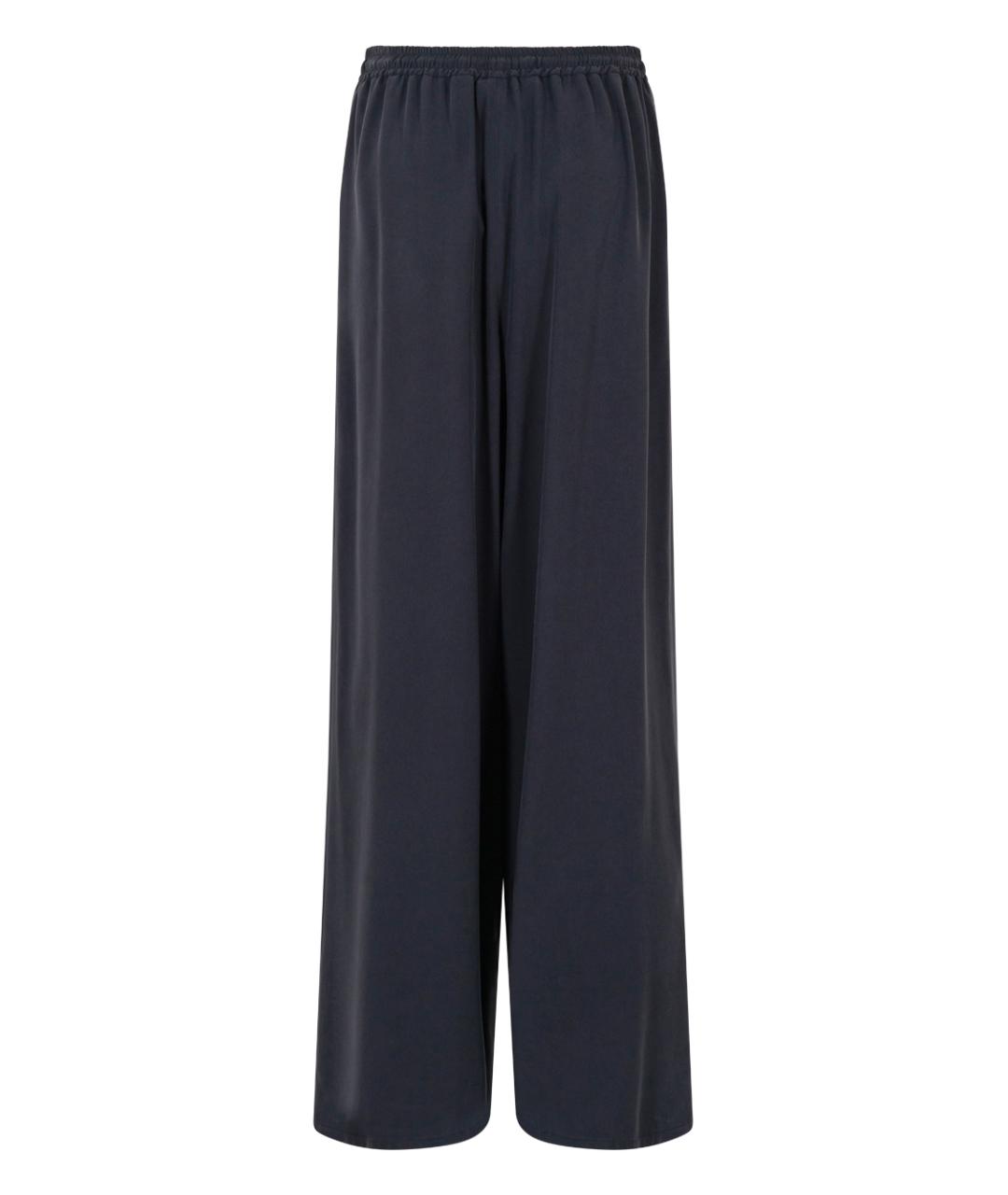 MAX MARA Синие шелковые прямые брюки, фото 2