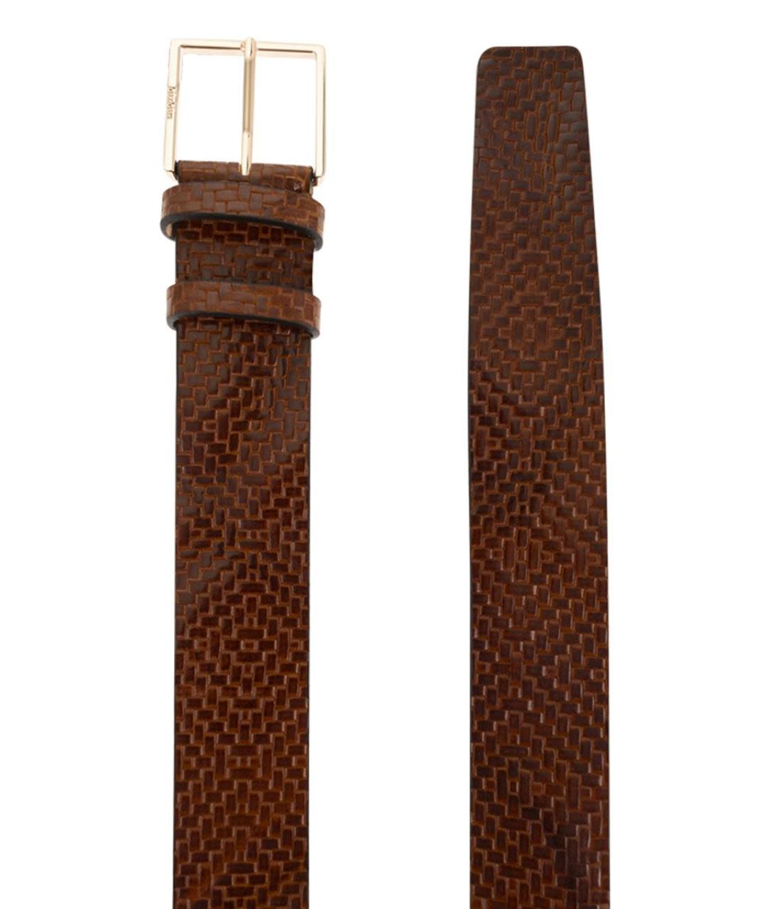 MAX MARA Коричневый кожаный ремень, фото 2