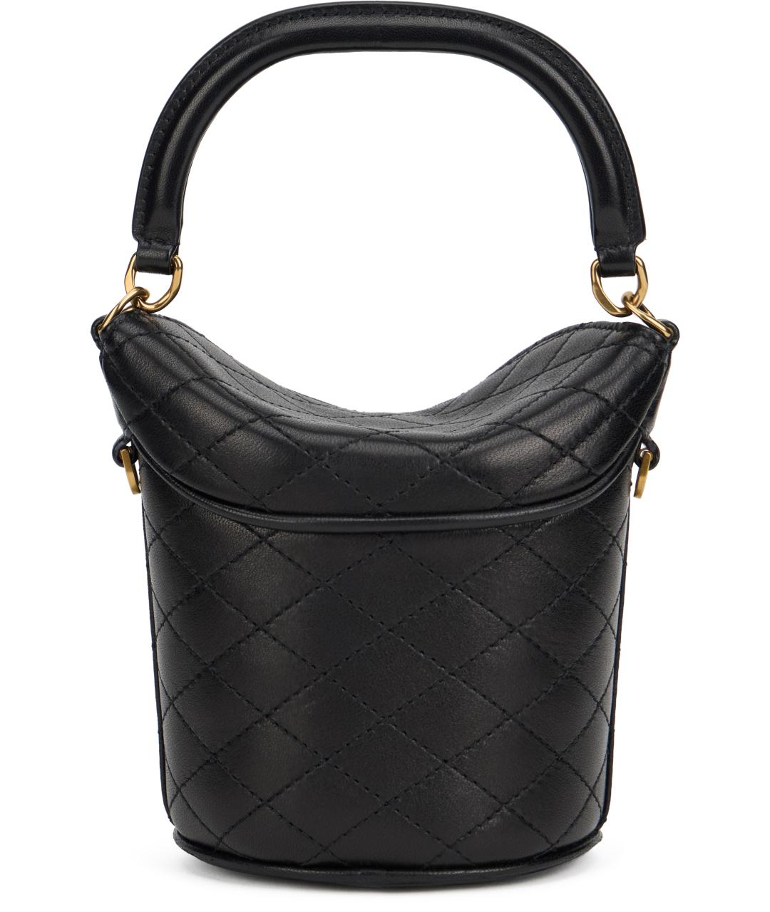 SAINT LAURENT Черная кожаная сумка с короткими ручками, фото 4