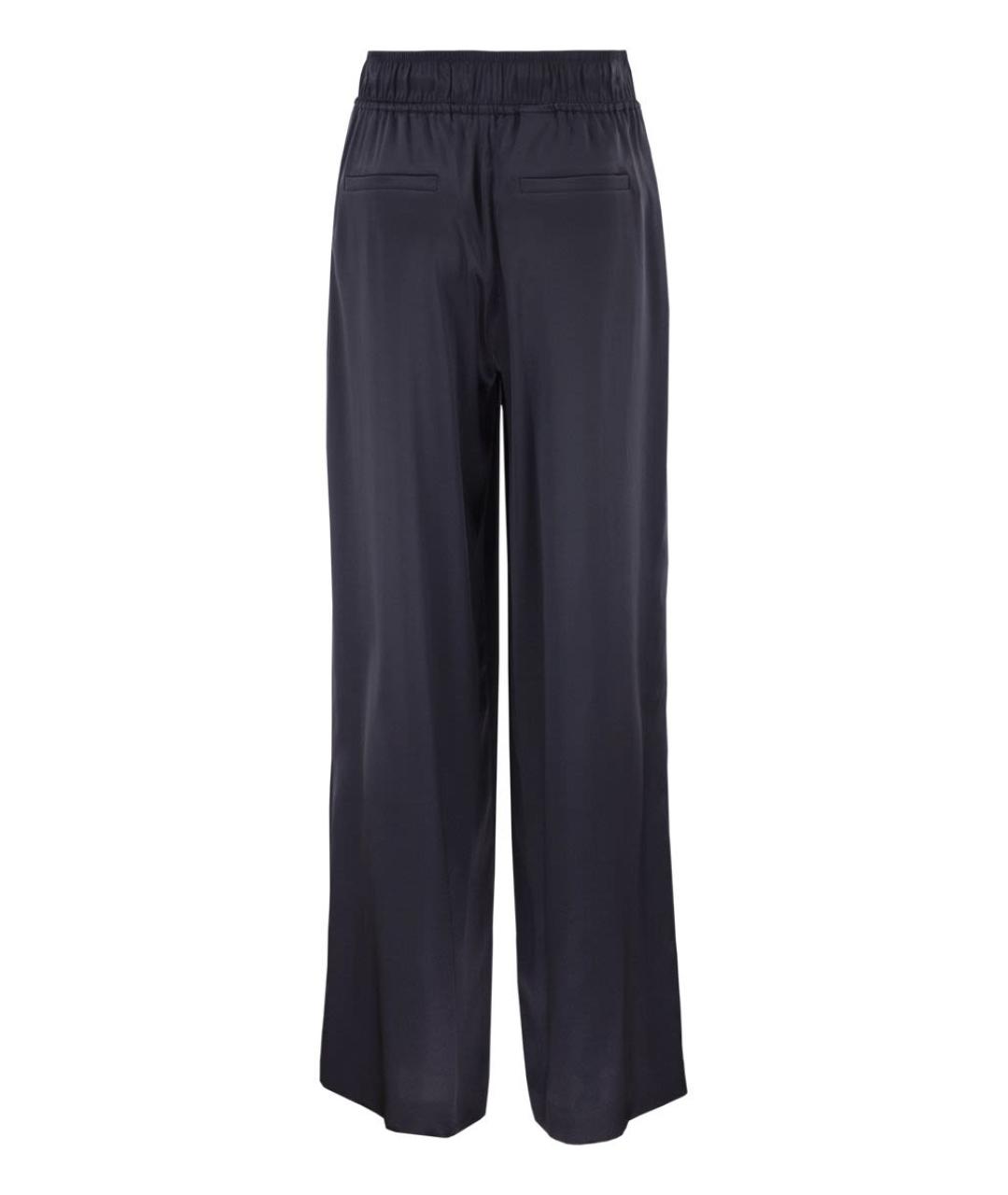 BRUNELLO CUCINELLI Синие шелковые прямые брюки, фото 2