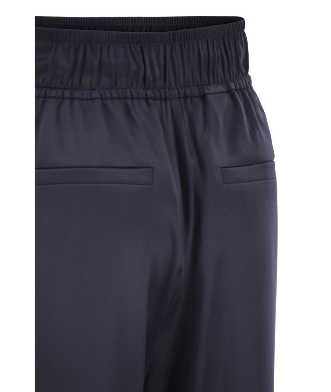 BRUNELLO CUCINELLI Синие шелковые прямые брюки, фото 4