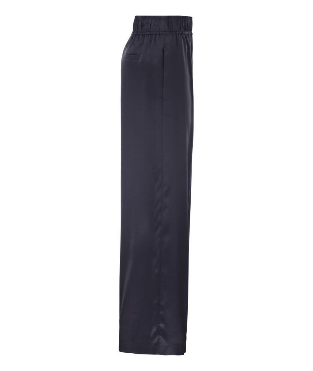 BRUNELLO CUCINELLI Синие шелковые прямые брюки, фото 3