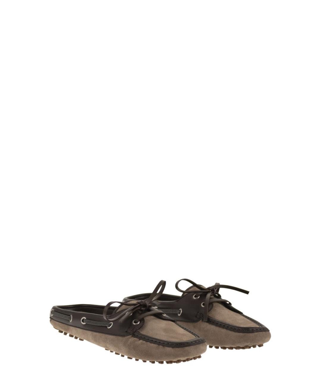 BRUNELLO CUCINELLI Коричневые замшевые мюли, фото 4