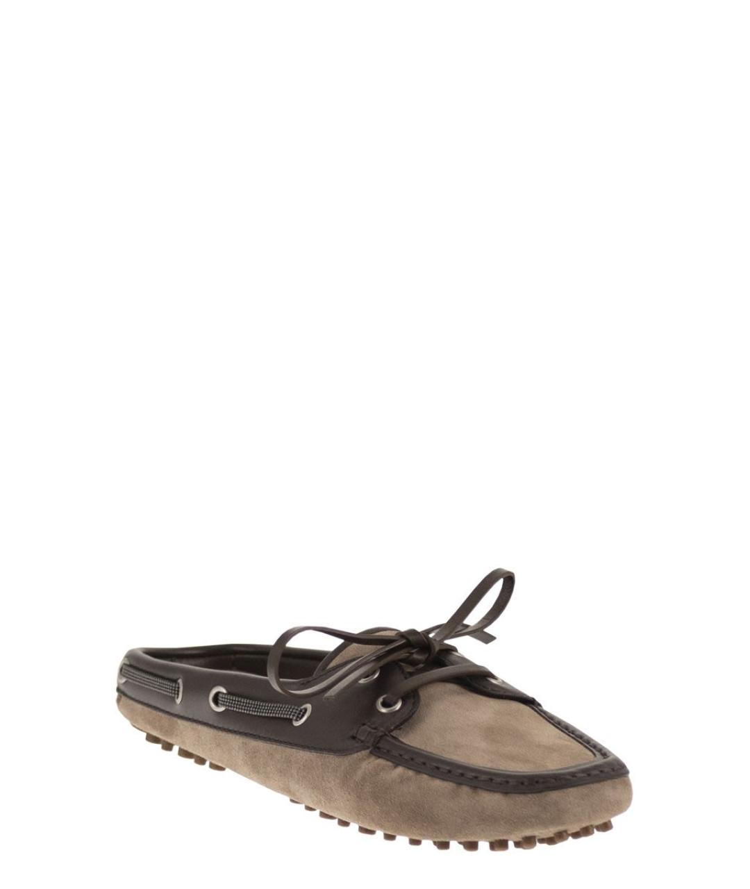 BRUNELLO CUCINELLI Коричневые замшевые мюли, фото 2