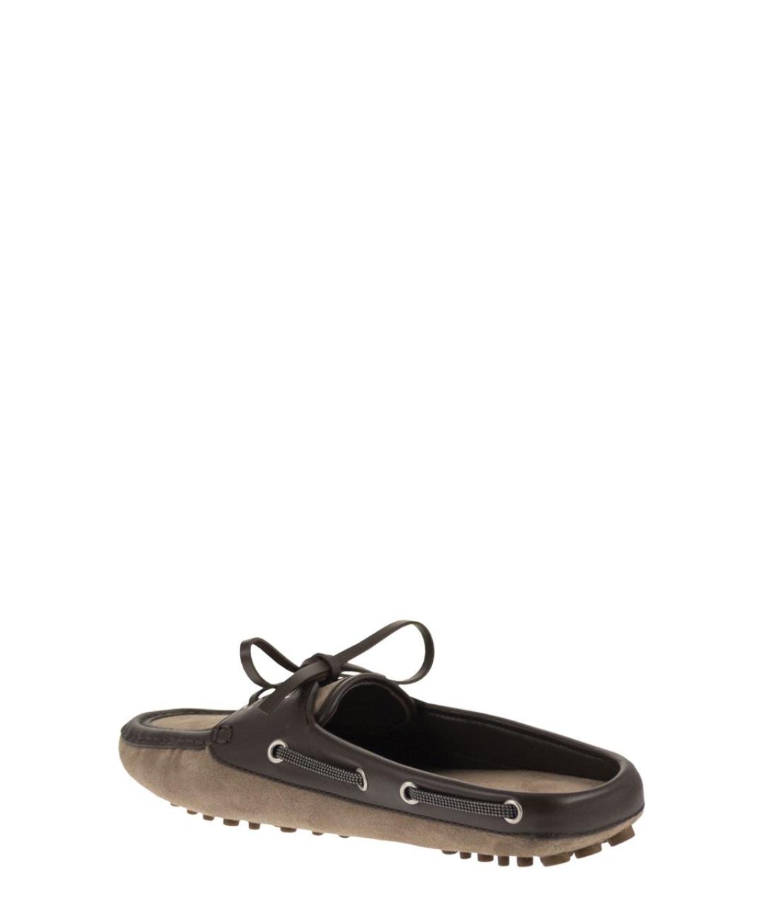 BRUNELLO CUCINELLI Коричневые замшевые мюли, фото 3