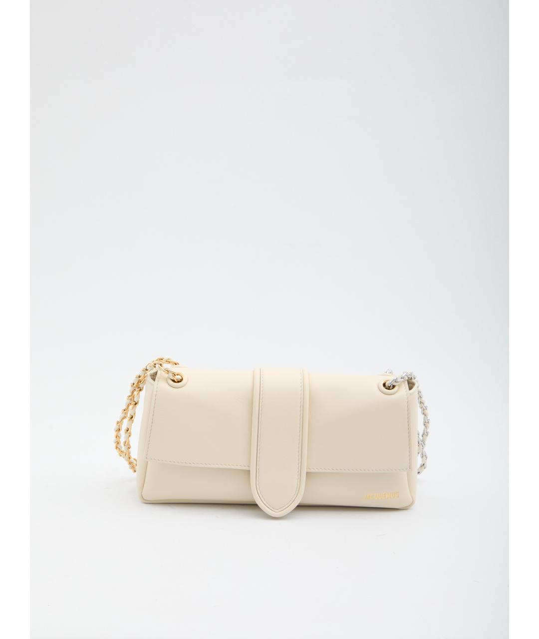 JACQUEMUS Белая кожаная сумка через плечо, фото 5