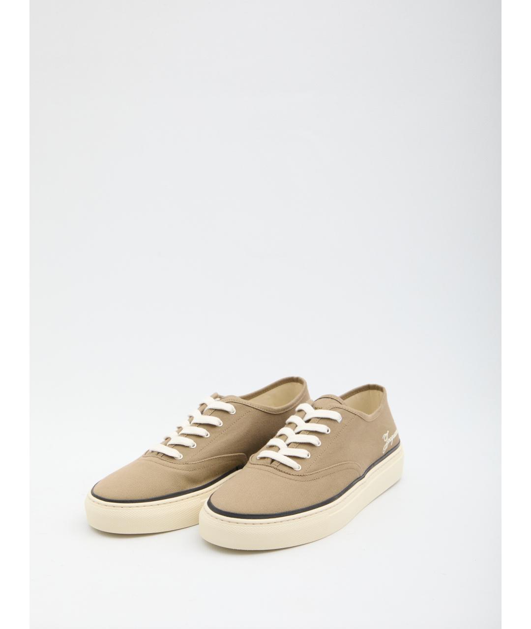 JACQUEMUS Зеленые текстильные низкие кроссовки / кеды, фото 2