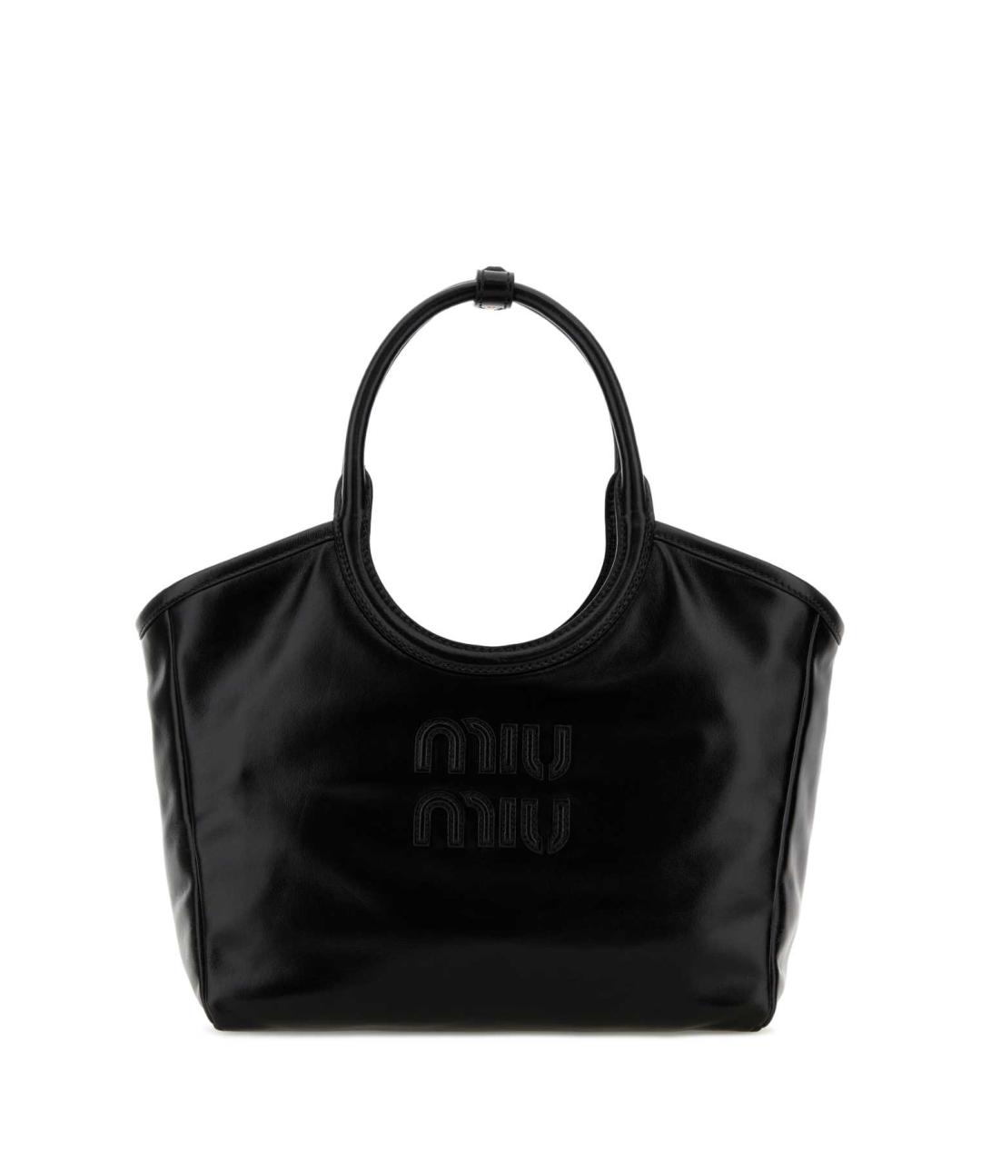 MIU MIU Черная кожаная сумка с короткими ручками, фото 1