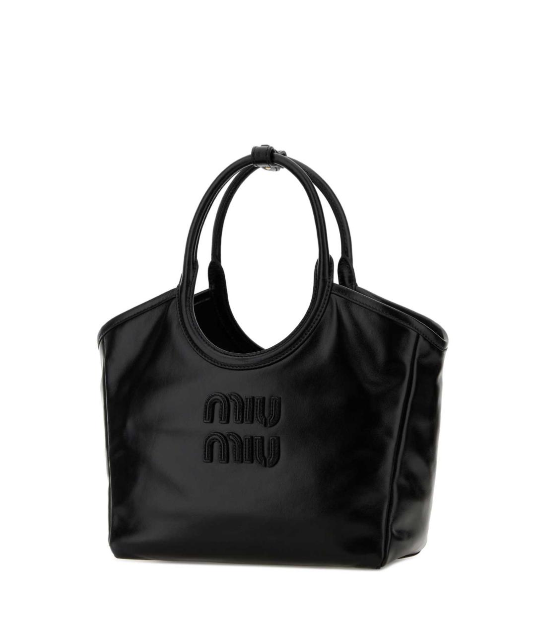 MIU MIU Черная кожаная сумка с короткими ручками, фото 2