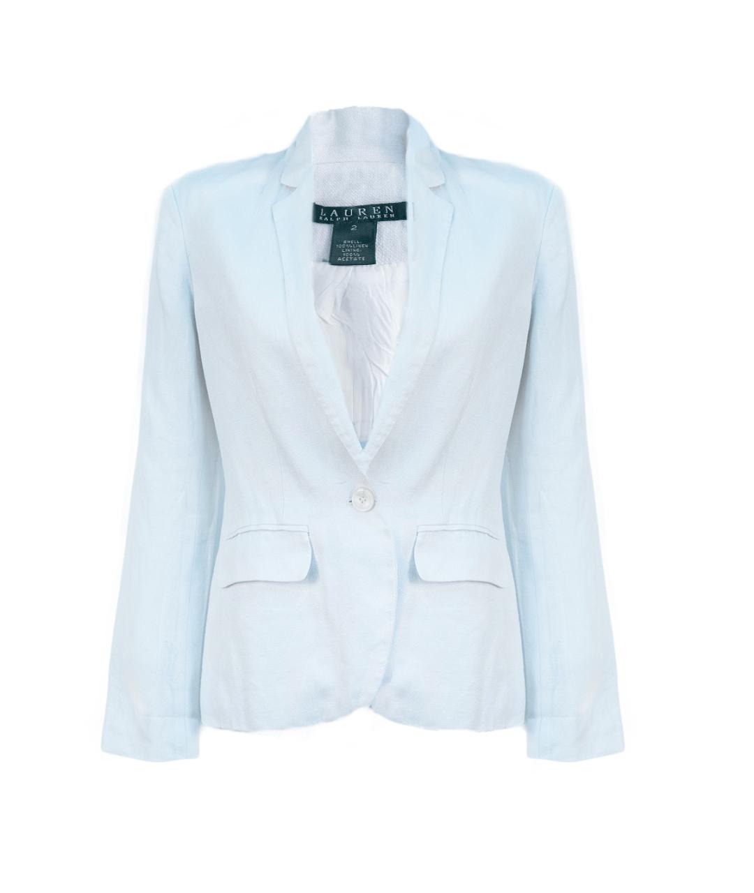 RALPH LAUREN Белый льняной жакет/пиджак, фото 1