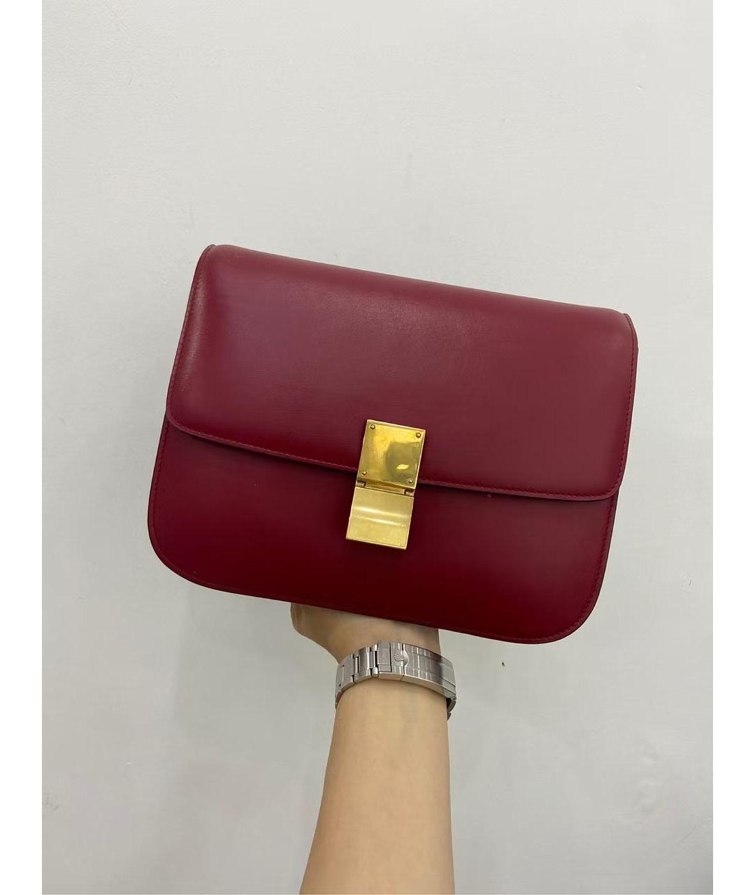 CELINE Красная кожаная сумка через плечо, фото 2