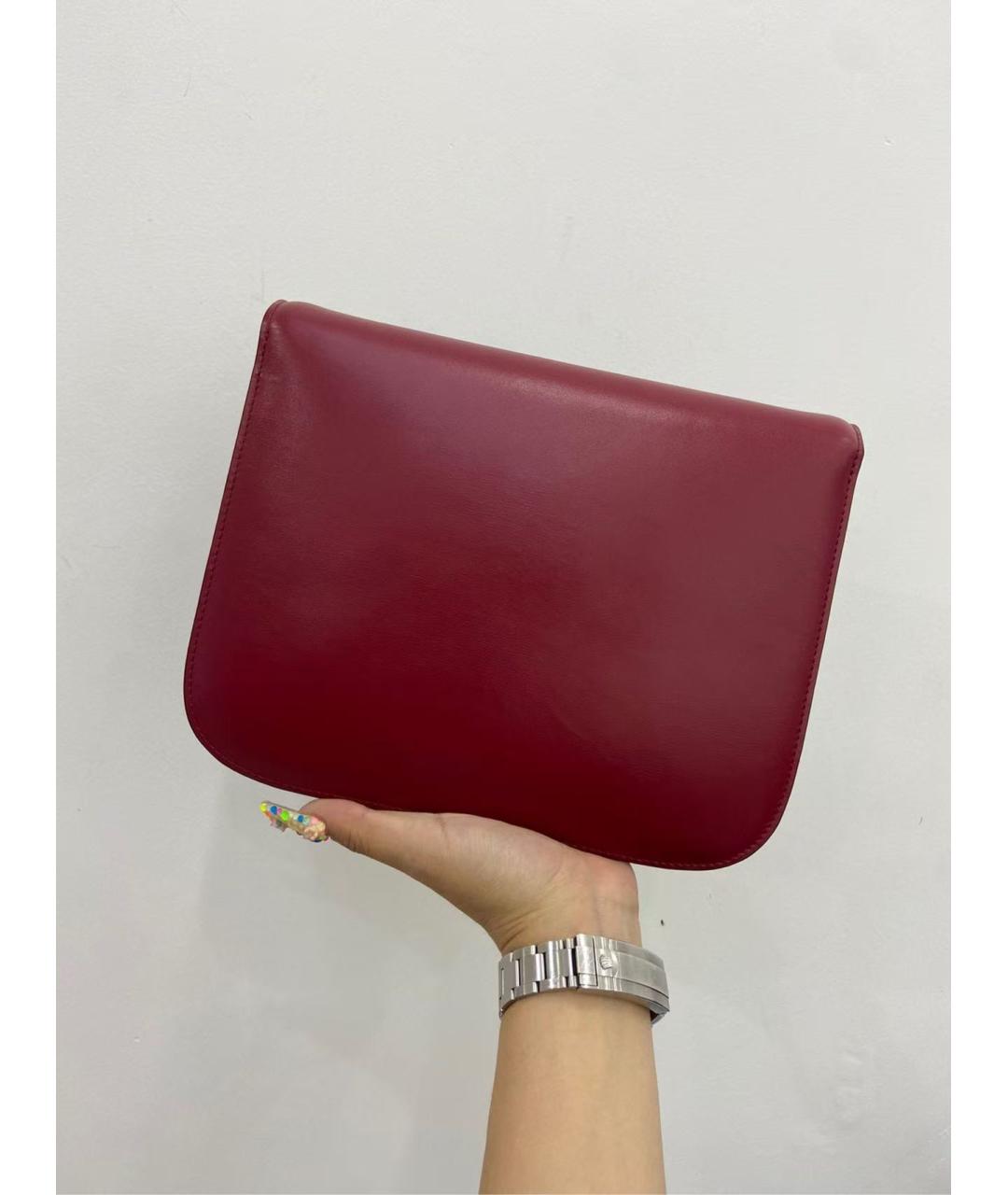 CELINE Красная кожаная сумка через плечо, фото 3