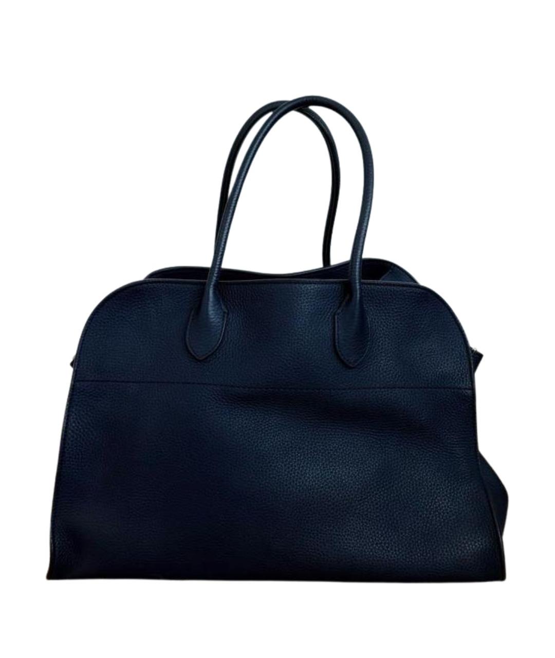 THE ROW Темно-синяя кожаная сумка тоут, фото 1