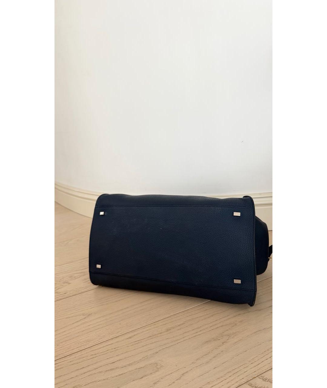 THE ROW Темно-синяя кожаная сумка тоут, фото 3