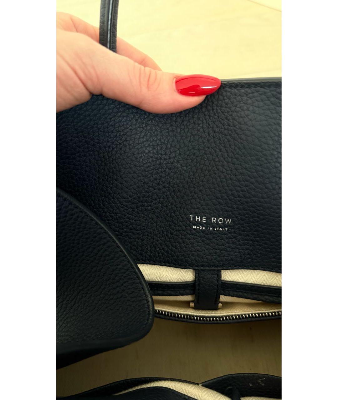 THE ROW Темно-синяя кожаная сумка тоут, фото 4