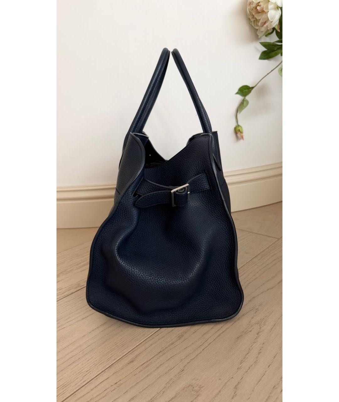 THE ROW Темно-синяя кожаная сумка тоут, фото 2