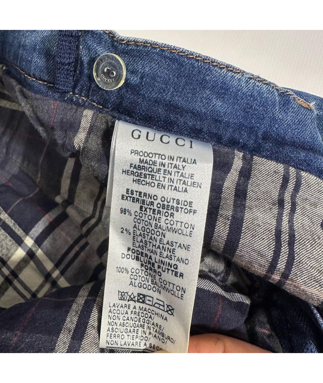 GUCCI Синие хлопковые детские джинсы, фото 6