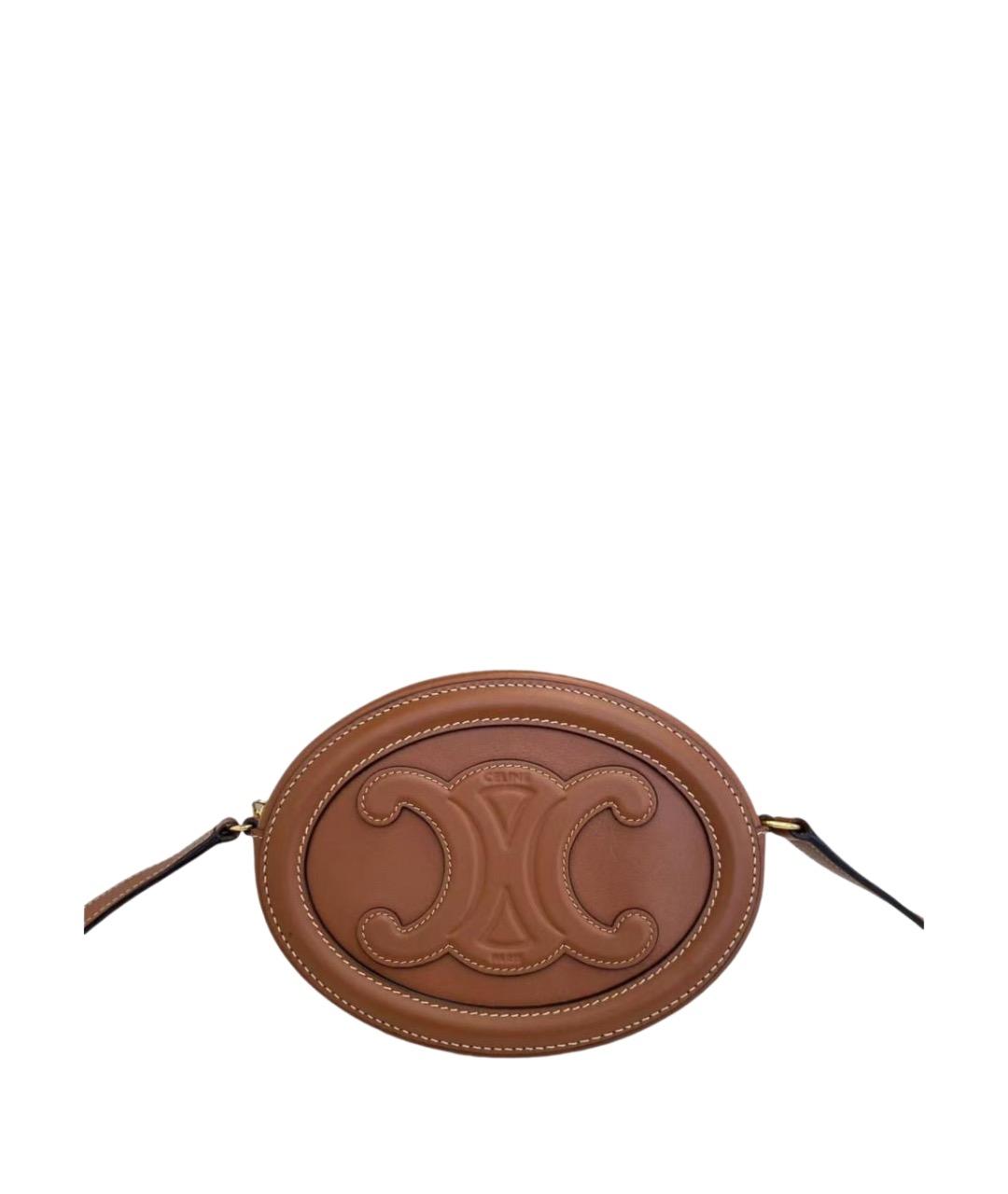 CELINE Коричневая кожаная сумка через плечо, фото 1