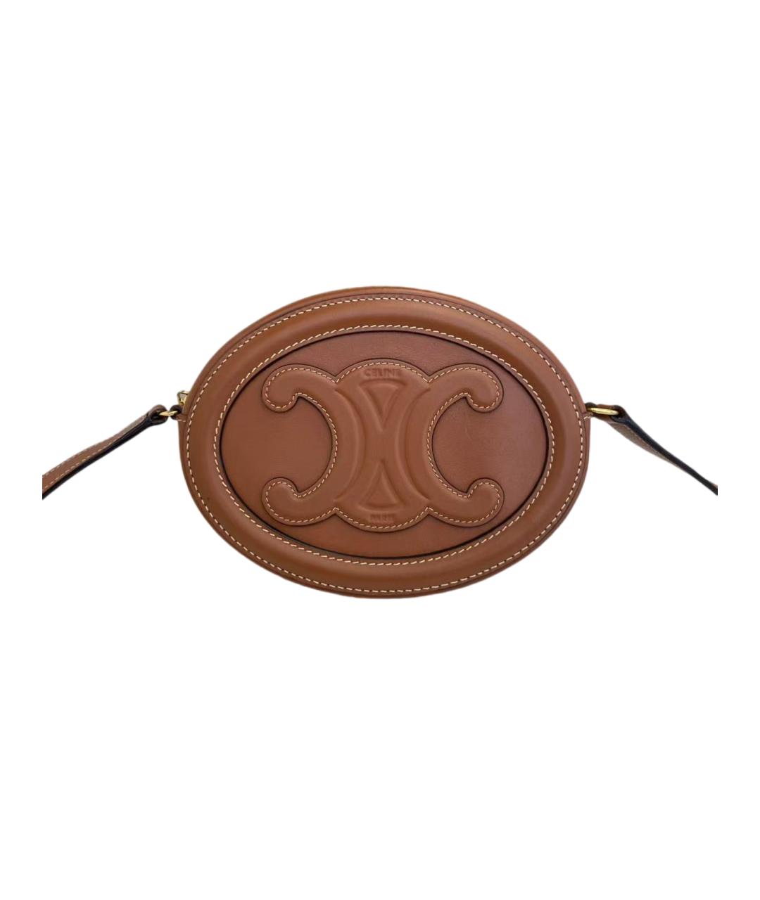 CELINE Коричневая кожаная сумка через плечо, фото 6