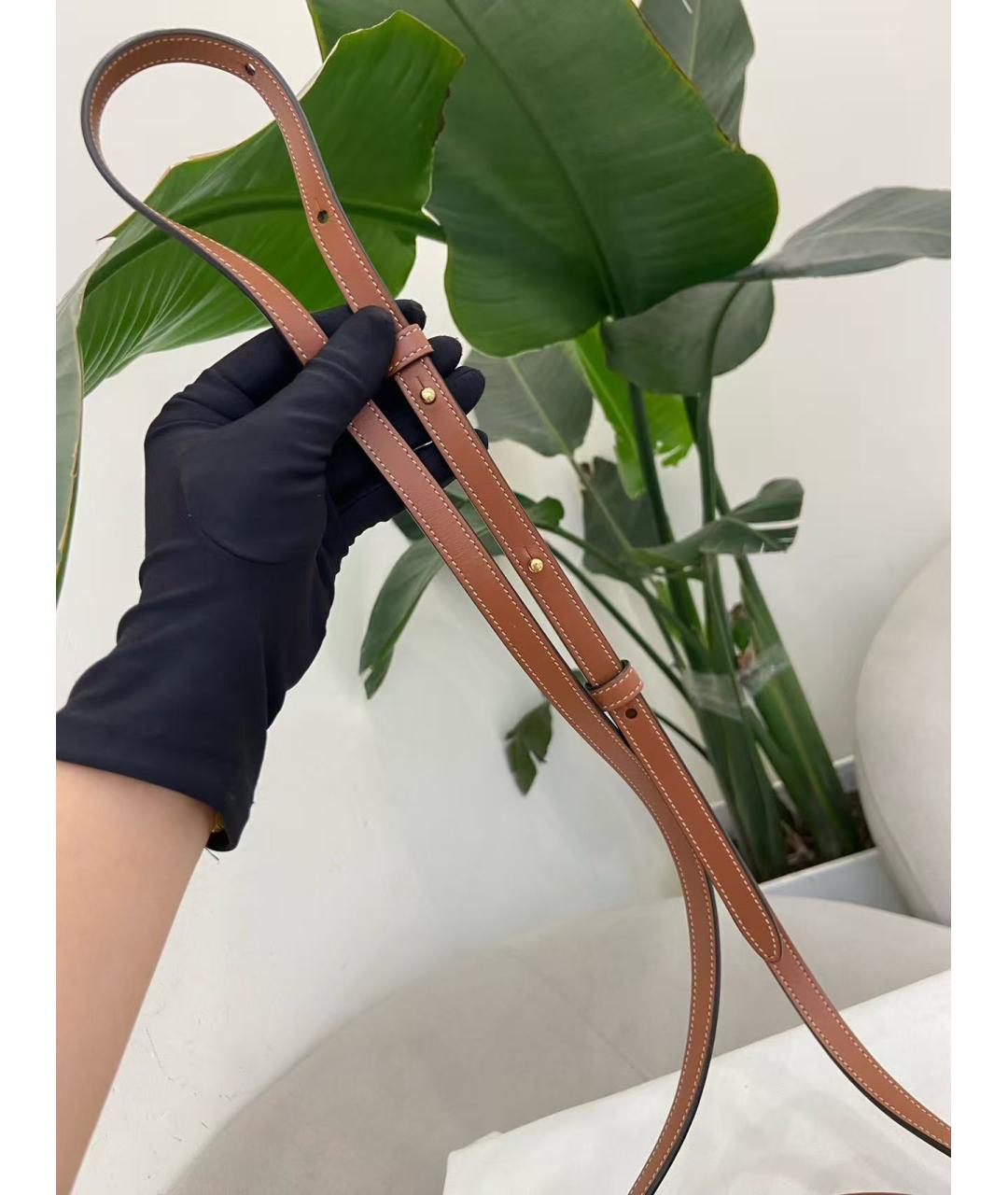 CELINE Коричневая кожаная сумка через плечо, фото 4