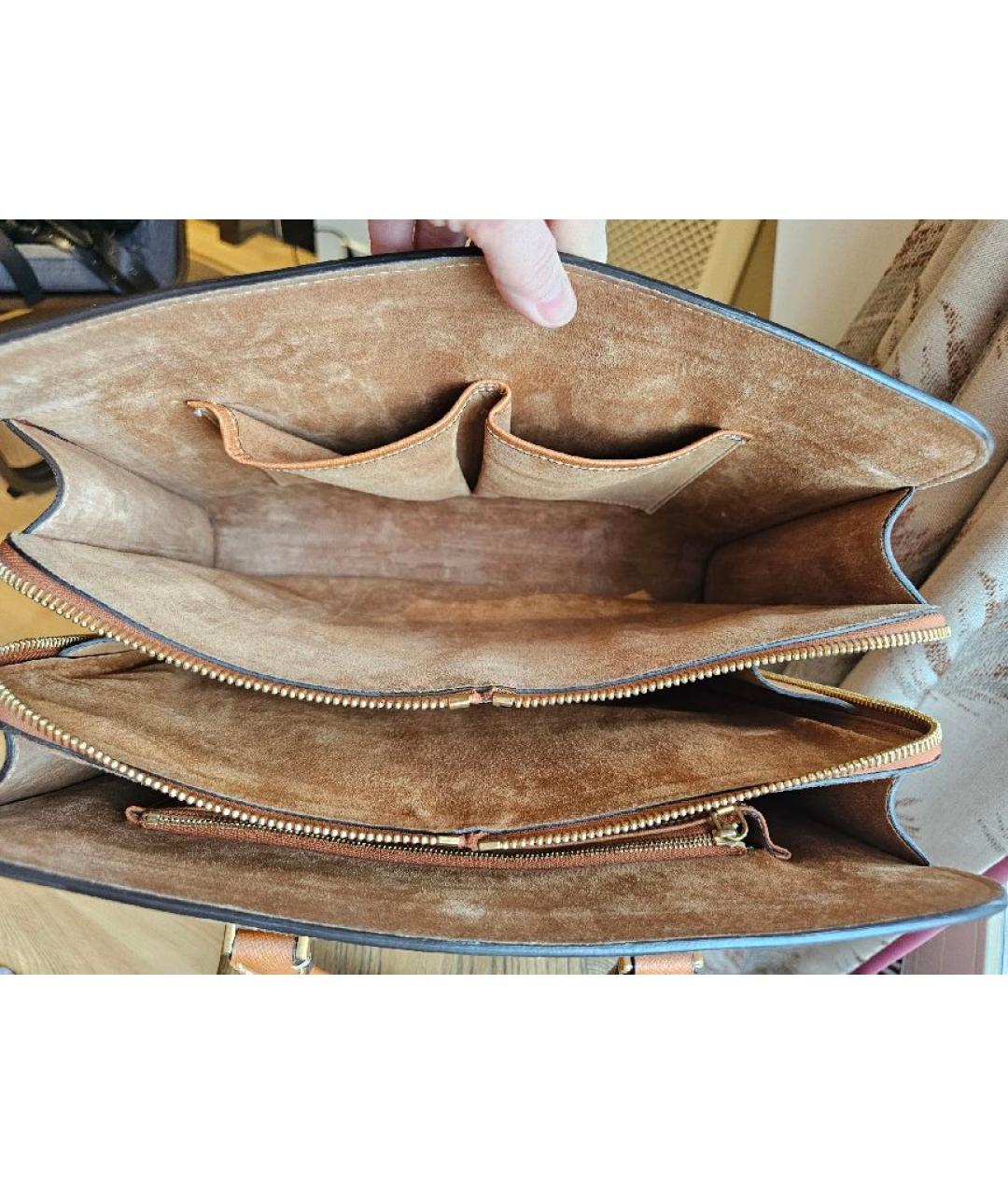 ALEXANDER MCQUEEN Коричневая кожаная сумка тоут, фото 3