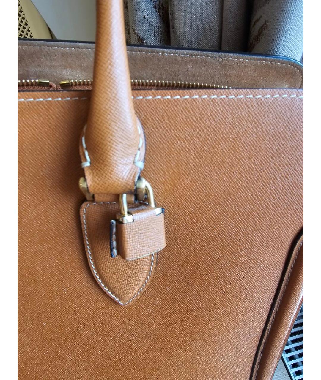 ALEXANDER MCQUEEN Коричневая кожаная сумка тоут, фото 5