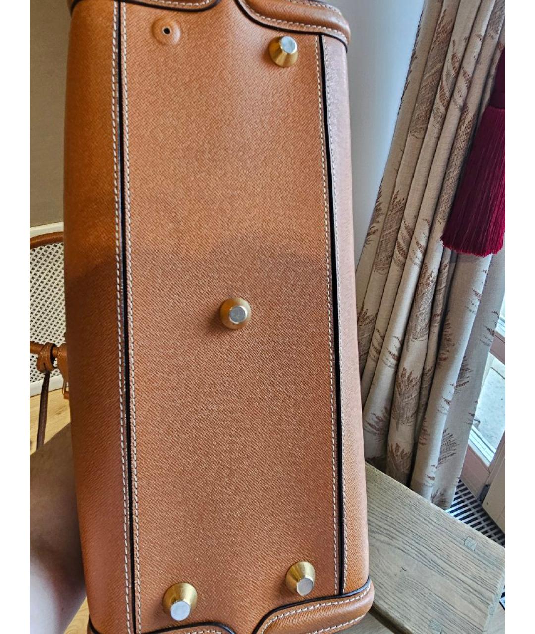 ALEXANDER MCQUEEN Коричневая кожаная сумка тоут, фото 6