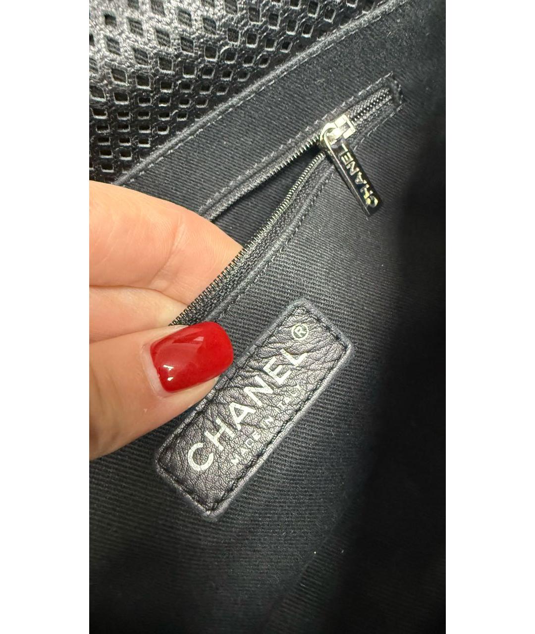 CHANEL Черная кожаная сумка через плечо, фото 5