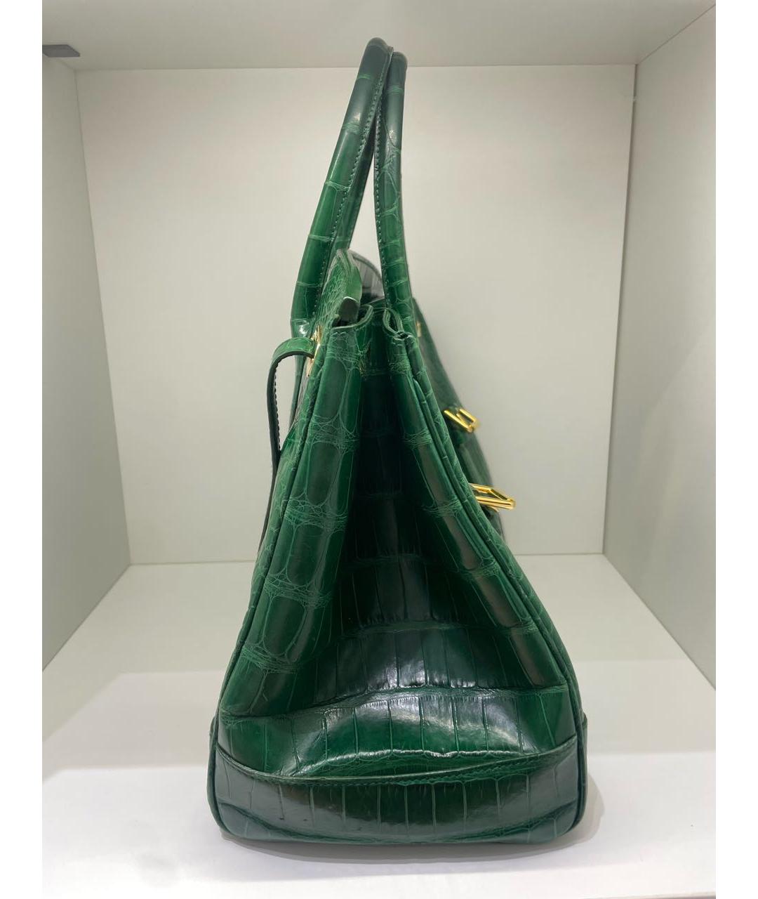RALPH LAUREN Зеленая сумка с короткими ручками из экзотической кожи, фото 3