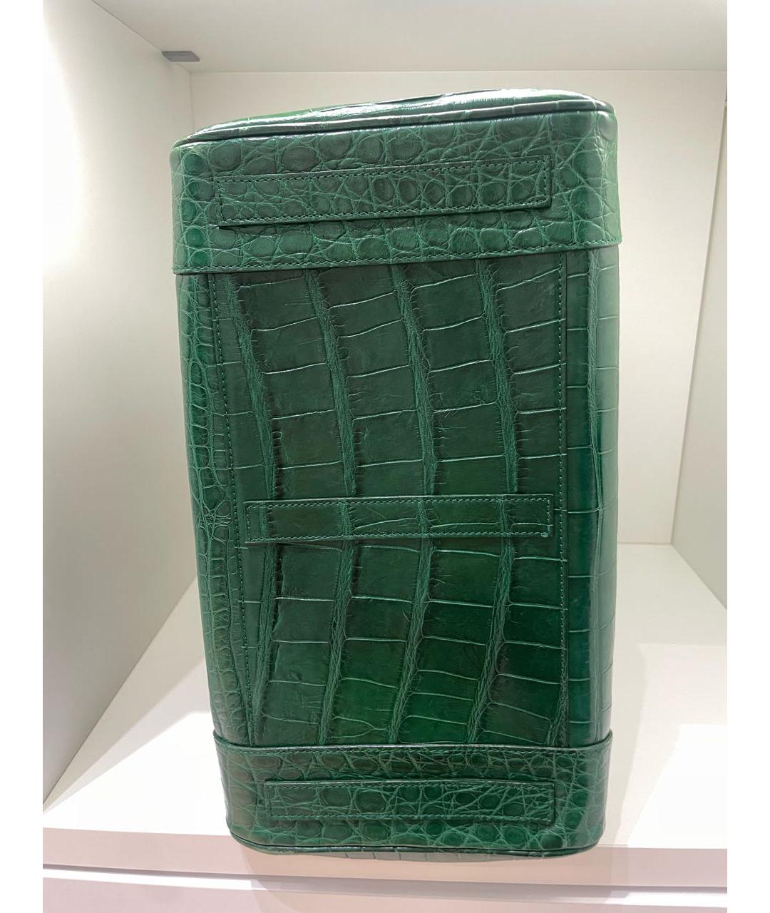 RALPH LAUREN Зеленая сумка с короткими ручками из экзотической кожи, фото 8