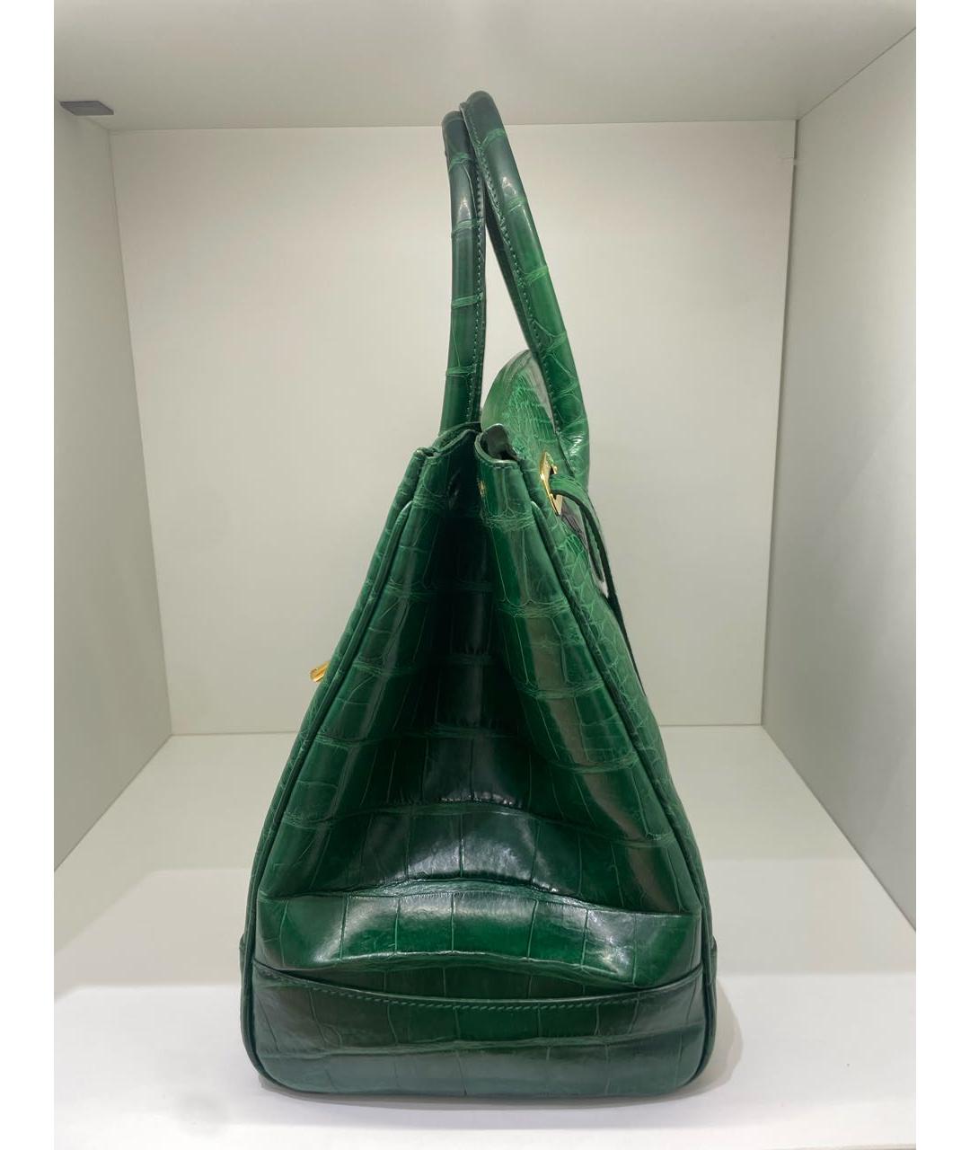 RALPH LAUREN Зеленая сумка с короткими ручками из экзотической кожи, фото 4