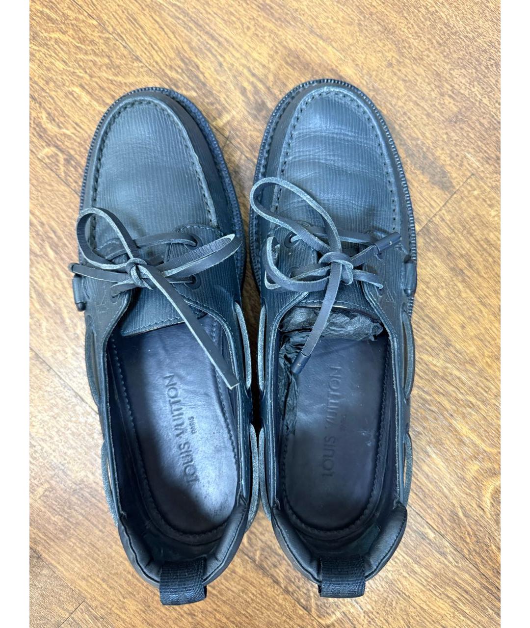 LOUIS VUITTON Темно-синие кожаные мокасины, фото 3